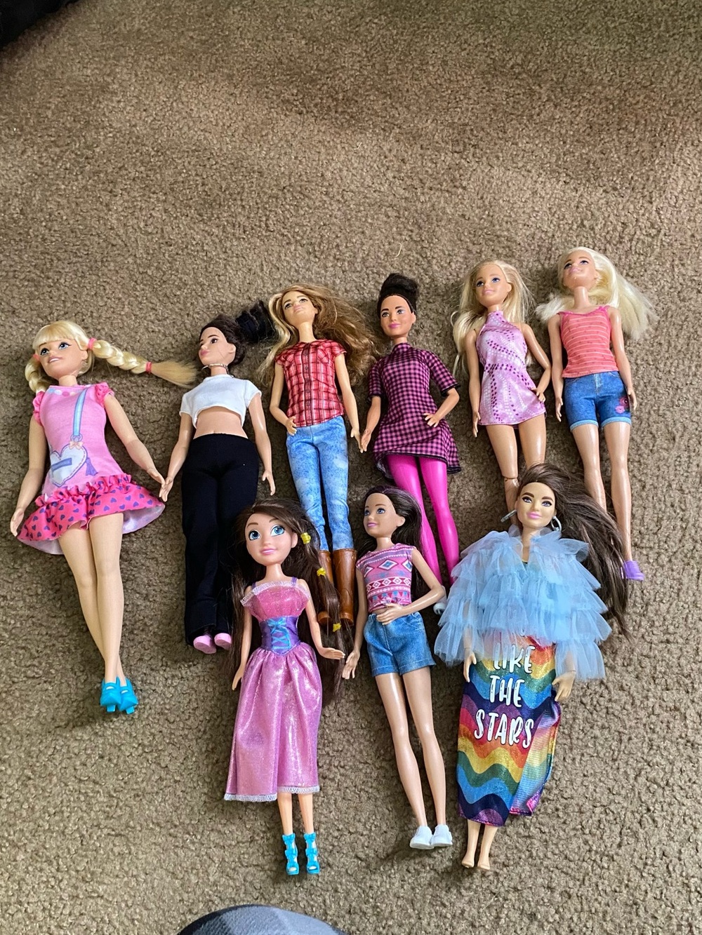 Bundle of 9 Barbie Dolls + Clothing & Accessories Lot